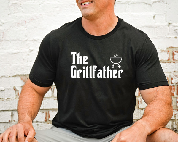 The Grillfather Shirt, Grill Father Graphic Tee, Fathers Day Gift from Wife from Kids, Grilling Gifts, BBQ Barbecue Shirt, Summer Party Tee.jpg