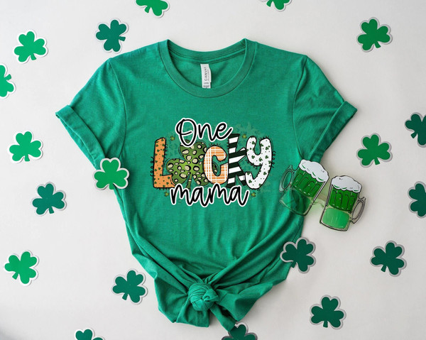 One Lucky Mama Shirt, Lucky shirt, Gift For Mom, Lucky Charm, saint patricks day, shamrock shirt, st patricks day, irish, four leaf clover,.jpg