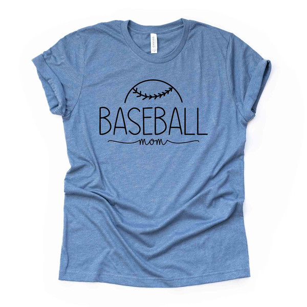 Baseball Mom, Simple Baseball Mom Tee, Modern Baseball Mom Design on premium Bella + Canvas unisex shirt, plus sizes, baseball.jpg