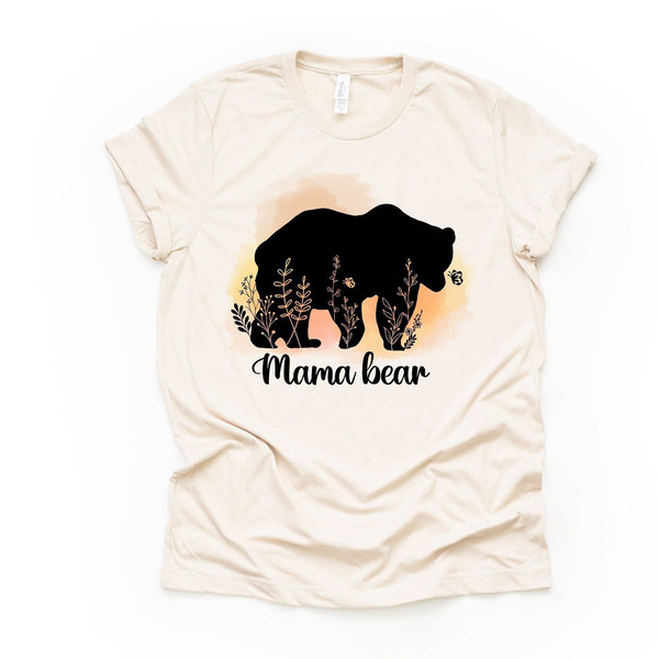 Mom Shirt, Cute Mama Bear and Baby Watercolor, Mama Bear Design on premium unisex shirt, 3 color choices, 3x mama, 4x mama, plus sizes.jpg