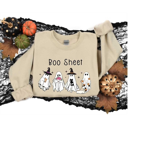 Boo Sheet Shirt, Halloween Boo Shirt, Cute Ghost Sweatshirt, Halloween Gift, Halloween Ghost Party, Halloween Tshirt.jpg