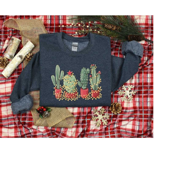 Christmas Shirt, Christmas Cactus Shirt, Plant Lover Christmas, Cactus Lover Gift, Plant Lover Shirt, Southern Christmas.jpg