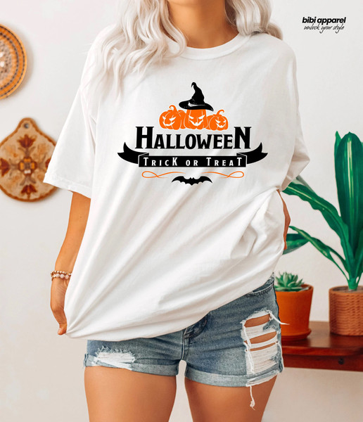 Trick or Treat, Trick or Treat Shirt, Funny Halloween T-Shirt, Toddler Halloween Shirt, Halloween Shirt Kids, Girls Halloween Shirt 1.jpg
