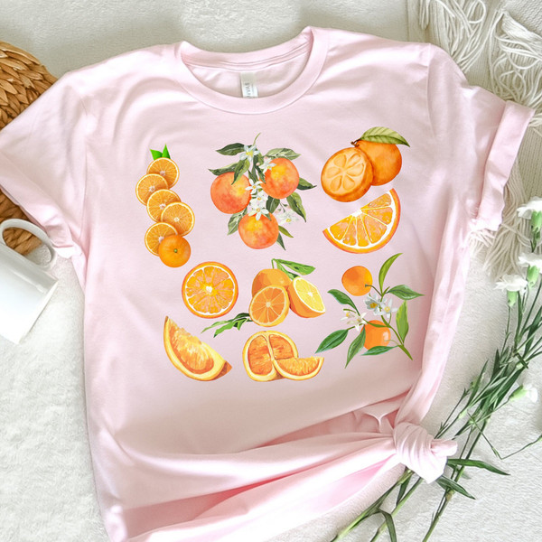 Oranges Food Screen Printed T-Shirt, Graphic Tee.jpg