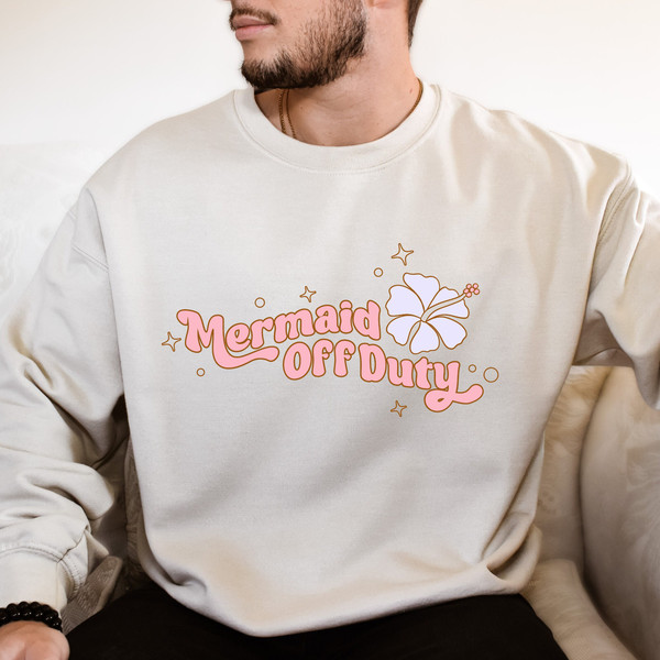 Mermaid Off Duty Shirt, Vintage Retro Mermaid Shirt, Retro Summer Shirt, 70's Mermaid Shirt, Mermaid Shirt, Mermaid Floral Shirt.jpg