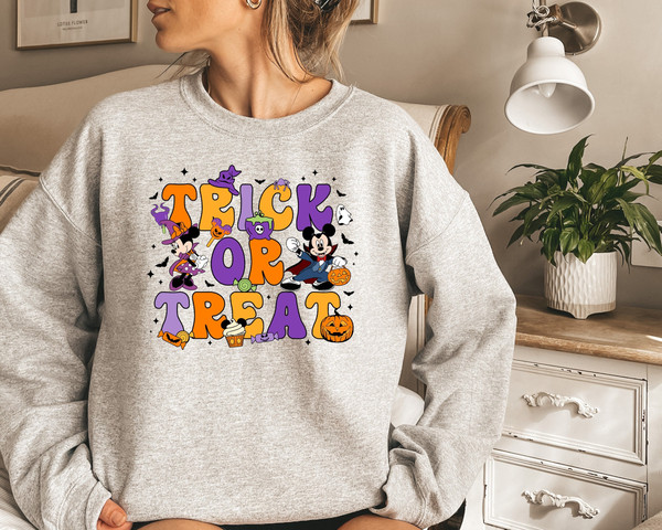 Halloween Disney Trick or Treat Shirt, Halloween Mickey Shirt, Funny Halloween Disneyland Shirt, Disney Halloween Trip Shirt, Halloween Gift.jpg