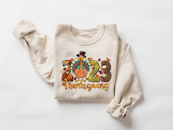 Thanksgiving 2023 Turkey Sweatshirt, Thanksgiving Crewneck, Thankful Sweatshirt, Thanksgiving Gifts, Fall Turkey Shirt, Turkey Day Shirt.jpg