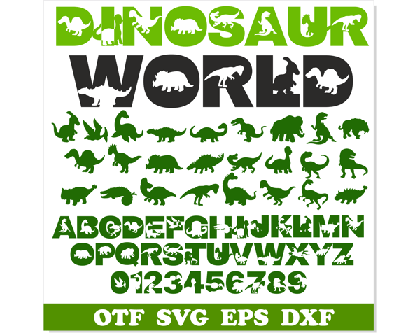 Dinosaur Font Bundle svg ttf 1.png