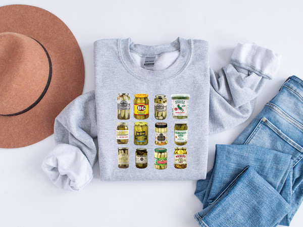 Canned Pickles Sweatshirt, Canning Season Sweatshirt, Pickle Lovers Sweater,Homemade Pickles Sweater, Pickle Jar Crewneck Sweatshirt,T-shirt.jpg