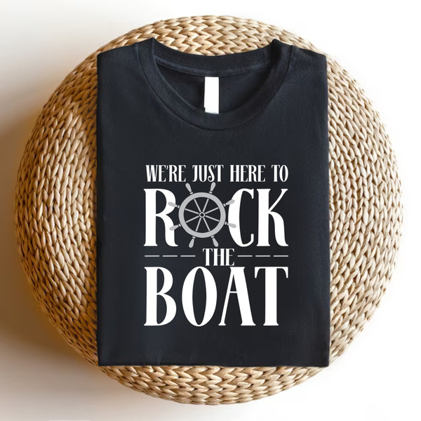 Cruise Holiday Shirt, Family Matching Summer Holiday Tees, We're Just Here To Rock The Boat Shirt, Cruise T-shirt Gift, Cruise Squad Shirt.jpg