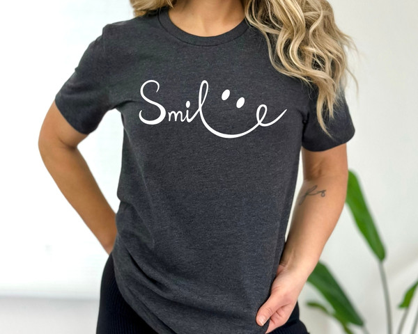 Positive Shirt, Be Happy T-Shirt, Smile T Shirt, Smile Face Tee, Motivational Shirt, Good Vibes Tee, Positivity Gift, Inspirational Shirts.jpg