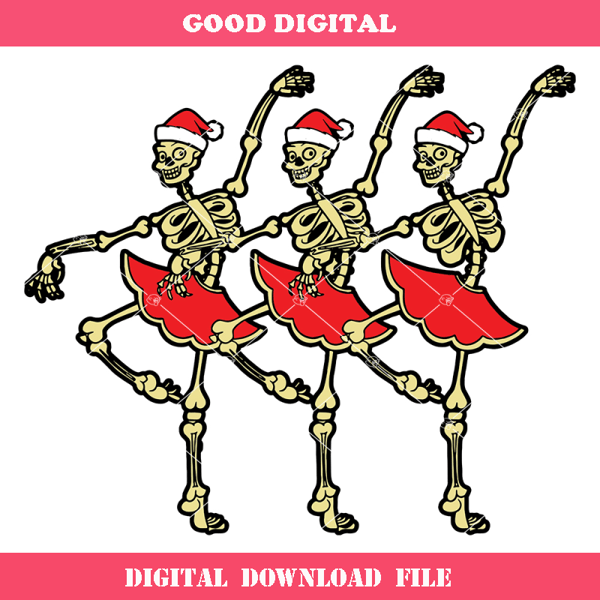 Dancing Skeletons ChristmasSvg, Ballet Skeleton Svg.jpg