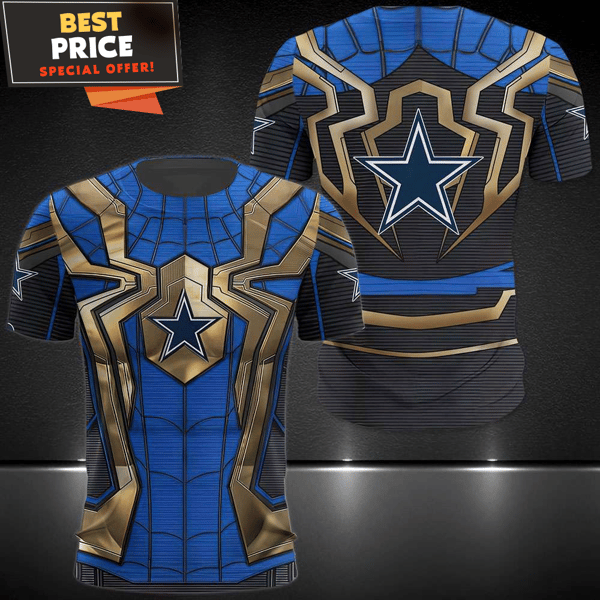 NFL Dallas Cowboys Blue Golden Spider Man 3D T-Shirt, Unique Dallas Cowboys Gifts - Best Personalized Gift & Unique Gifts Idea.jpg
