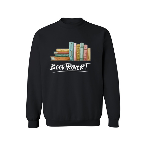 Booktrovert Sweatshirt, Bookish Unisex Sweatshirt, Gift For Book Lover Sweatshirt, Bookworm Book Nerd Sweater, Teacher Librarian Shirt 1.jpg