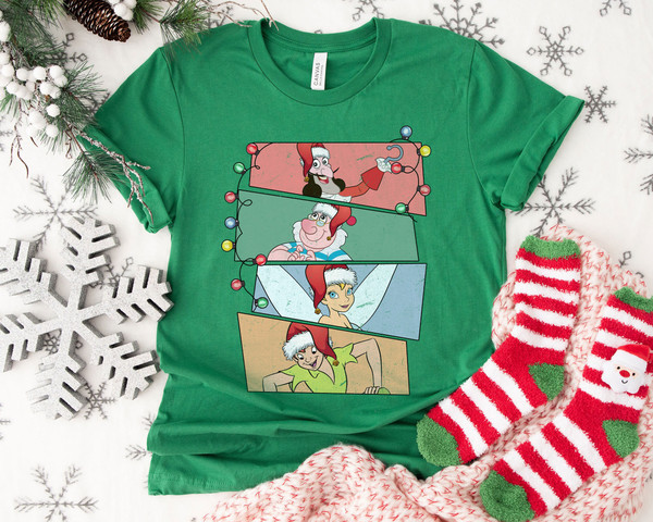 Peter Pan Santa Hat Vintage Xmas Light Merry Christmas Shirt Family Matching Walt Disney World Shirt Gift Ideas Men Women.jpg