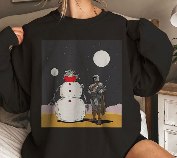 The Mandalorian Grogu Christmas Holiday Snowman Shirt Family Matching Walt Disney World Shirt Gift Ideas Men Women.jpg