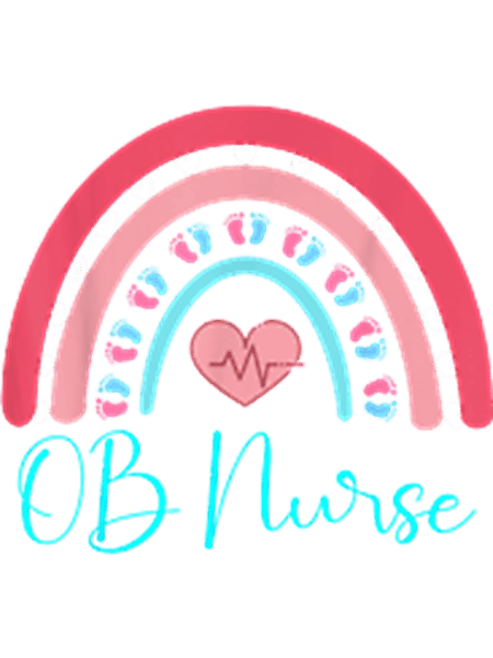 OB Nurse Rainbow Heart Baby Labor Delivery Obstetrics GYN .png
