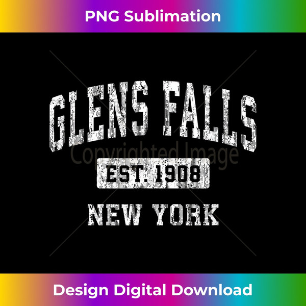 Glens Falls New York NY Vintage Sports Established Design - High-Quality PNG Sublimation Download