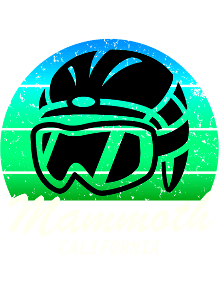Mammoth ski resort, California snowboarding, cool retro sunset ski helmet, ski gift  .png