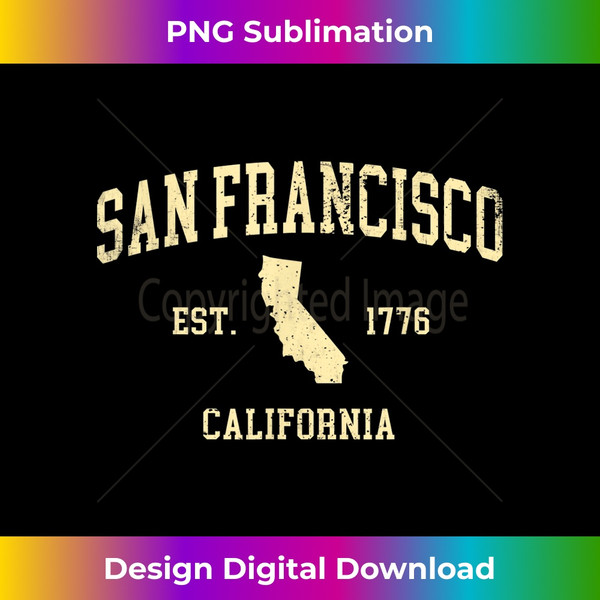 San Francisco California US State Map Cali CA - Signature Sublimation PNG File