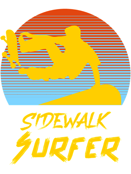 Sidewalk Surfer - Surf Skateboarding Design - Inspire Uplift