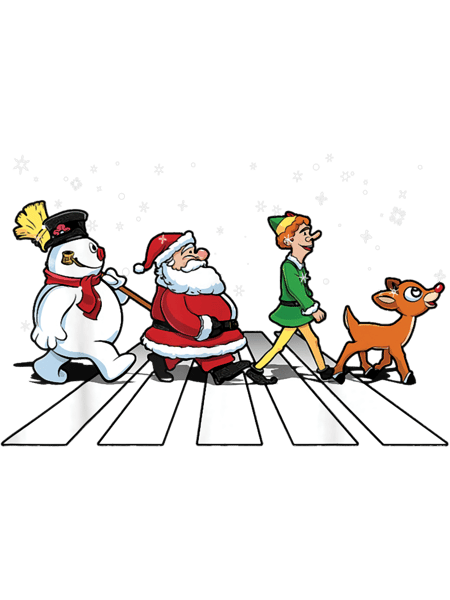 Funny Santa Snowman Elf Reindeer Christmas Abbey Road Men .png