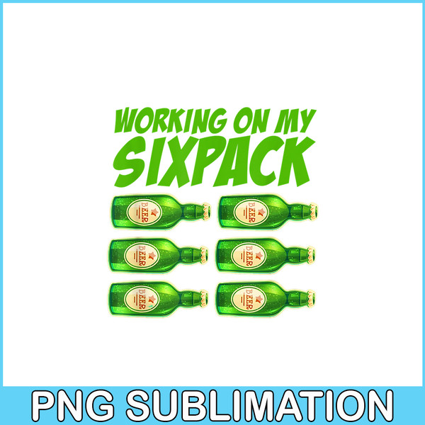 BEER28102379-Working On My Six Pack PNG Funny Beer Gym Gift PNG Beer And Gym PNG.png