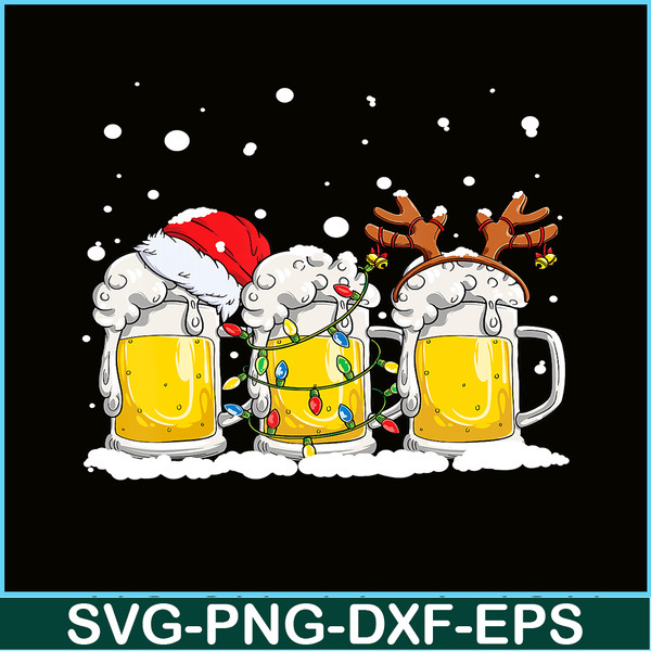 PNG14102392-Beer Christmas Mug Santa Reinbeer Xmas lights Gift Men Women T-Shirt Png.png