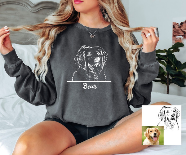 Personalized Pet Owner Comfort colors Sweatshirt, Custom Pet Photo And Name Sweater, Gift For Dog Owner, Cat Lover Apparel, Customized Pets.jpg