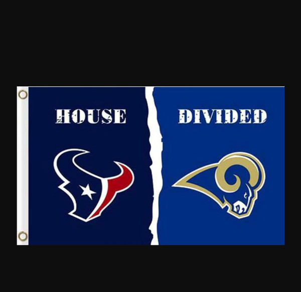 Houston Texans and Los Angeles Rams Divided Flag 3x5ft.png