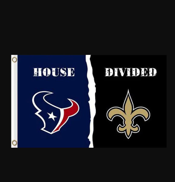 Houston Texans and New Orleans Saints Divided Flag 3x5ft.png