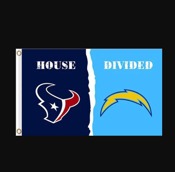 Houston Texans and San Diego Chargers Divided Flag 3x5ft.png