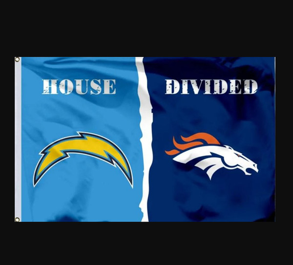 Los Angeles Chargers and Denver Broncos Divided Flag 3x5ft.png