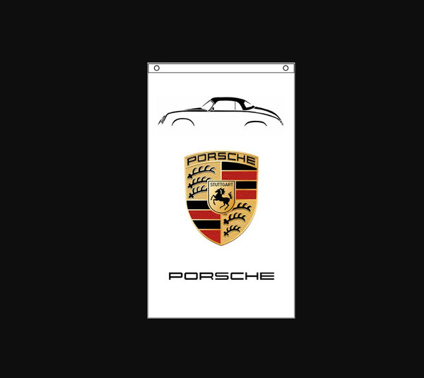 Porsche 356 Pre - A - Speedster - Porsche Flag White Vertical 3X5 Ft.png