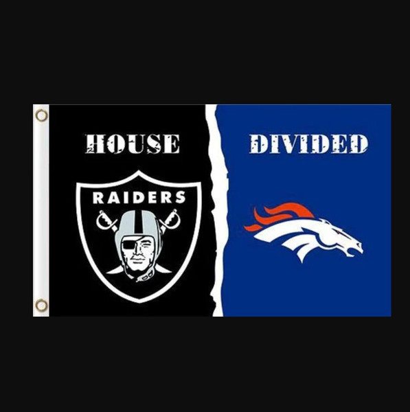 Las Vegas Raiders and Denver Broncos Divided Flag 3x5ft.jpg