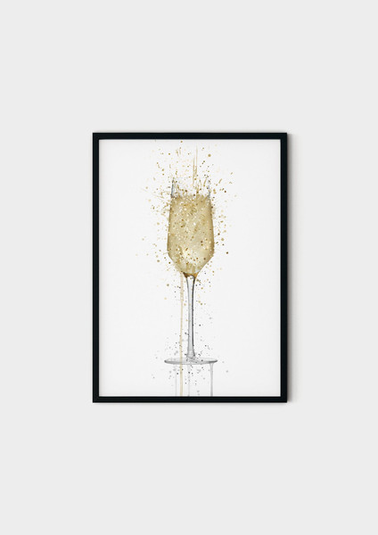 115 Champagne glass canvas - Champagne Wall Art - Wall art printing Champagne - Champagne painting , Champagne canvas.jpg