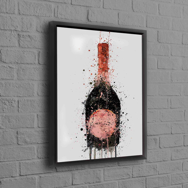 Champagner Splash Painting, Watercolor Printed, Champagne Bottle Art Canvas, Modern Art, Abstract Wall Art, Champagne Wall Art,.jpg