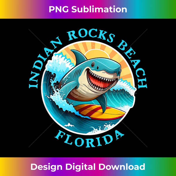 Indian Rocks Beach Florida Happy Surfing Shark Souvenir - High-Quality PNG Sublimation Download