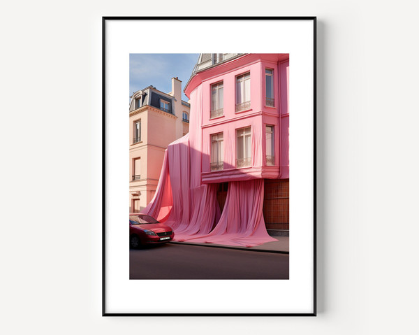 Surrealism Wall Art Christo and Jeanne-Claude Wrapping a Building Street Artful Wall Art,Maximalist Decor for Living room.jpg