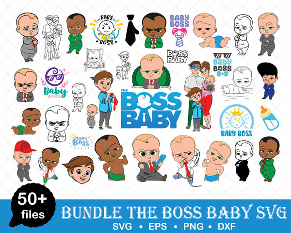 Boss Baby Boy Clipart svg bundle, Baby Boy Digital Papers, African Baby Girl, Birthday Wrapping Papers.jpg