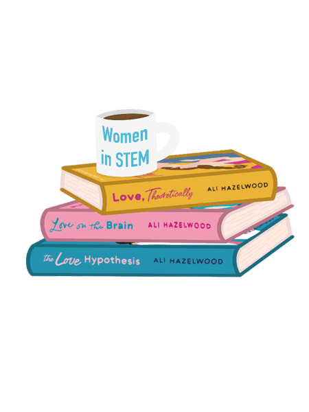 Ali Hazelwood Book Stack Women in STEM mug.png