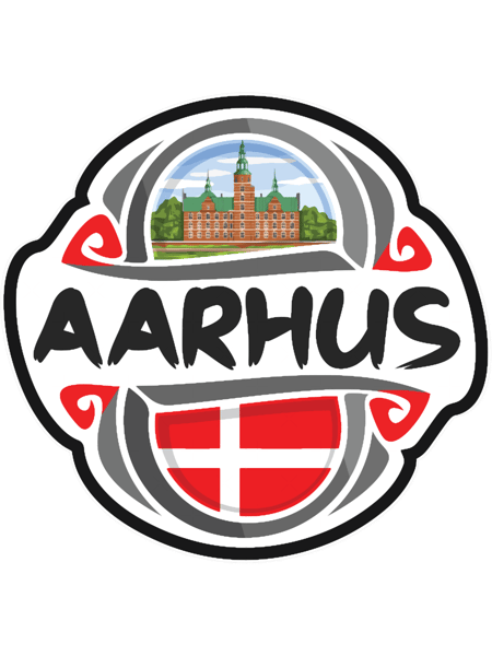 Aarhus Denmark Flag Badge Travel Souvenir Stamp.png