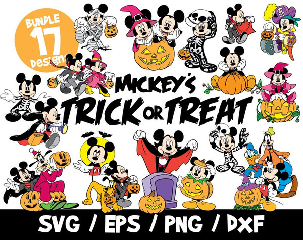 Mickey Mouse SVG Bundle Halloween Disney Cricut Minnie Halloween Cut File Layered Png.jpg