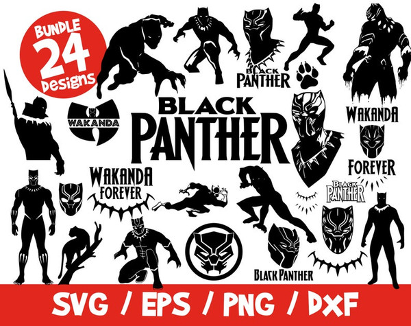Black Panther SVG Bundle Vector Cricut Eps Vinyl Clip Art Dxf.jpg