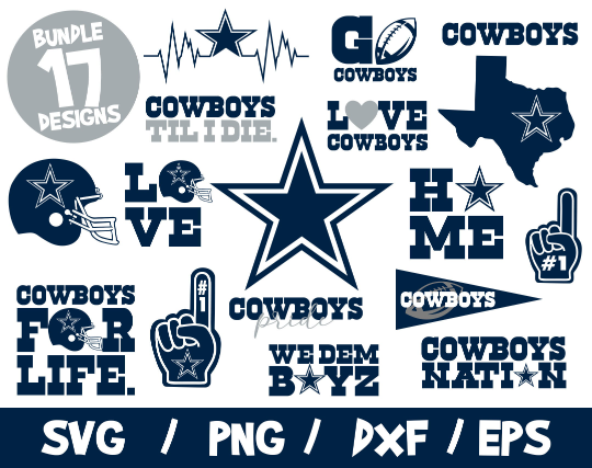 Cowboys SVG Bundle NFL Team Nation Shirt Till I Die Cricut We Dem Boyz Helmet Logo.png