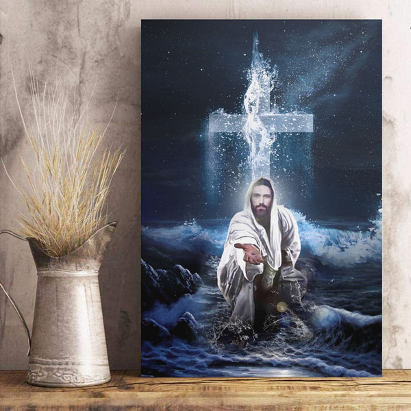 Jesus Outstretched Hands Saves canvas wall art.jpg