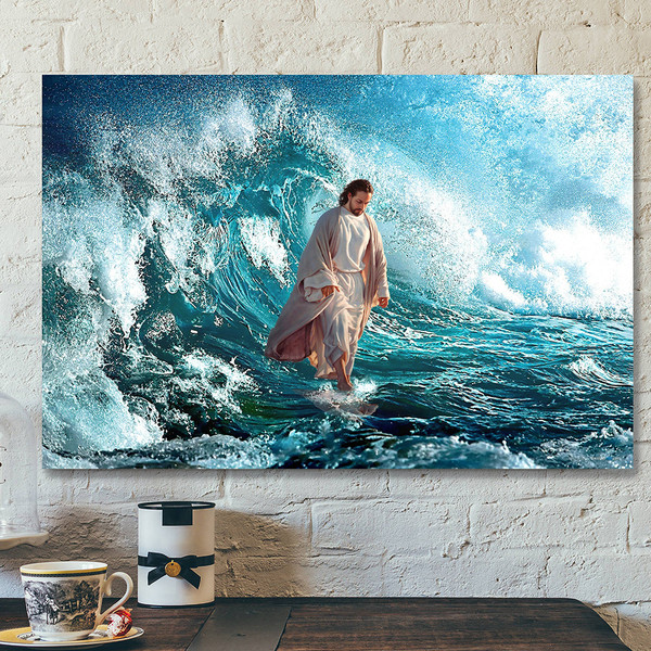 Jesus Walks On The Sea - Jesus Pictures - Jesus Canvas Poster - Jesus Wall Art - Christ Pictures - Christian Canvas Prints1.jpg