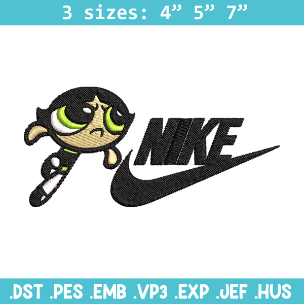 Buttercup Nike Embroidery design, Powerpuff Girls cartoon Embroidery, Nike design, Embroidery file, Instant download..jpg