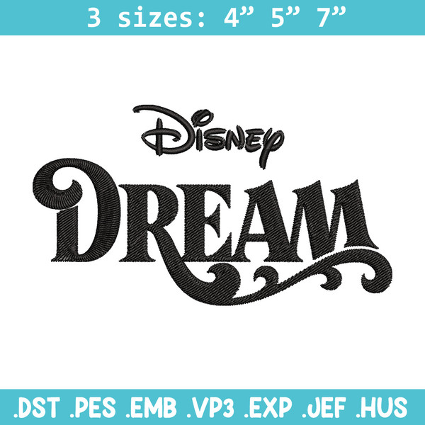 Disney Dream Embroidery Design, Disney logo Embroidery, Embroidery File, Embroidery design, Digital download..jpg