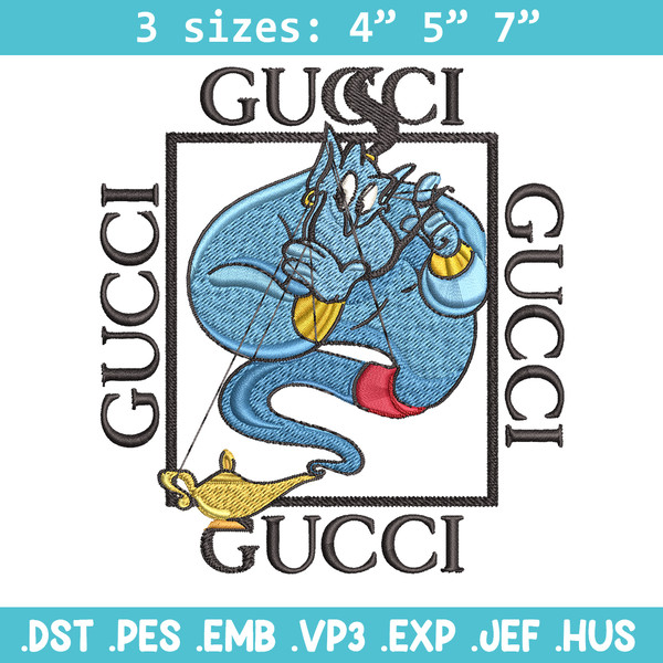 Genie gucci Embroidery design, Genie gucci  Embroidery, cartoon design, Embroidery File, gucci logo, Instant download..jpg